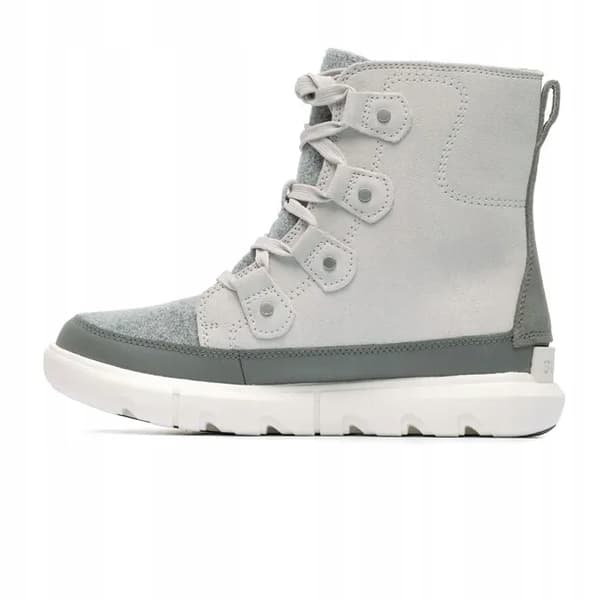 SOREL EXPLORER NEXT WOMEN’S GREY SNOW BOOTS WITH LEATHER, SIZE 39.5