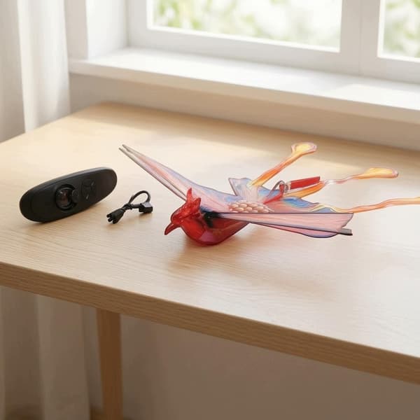 Interactive electric flying toy for birds with flapping wings for the RC Phoenix
