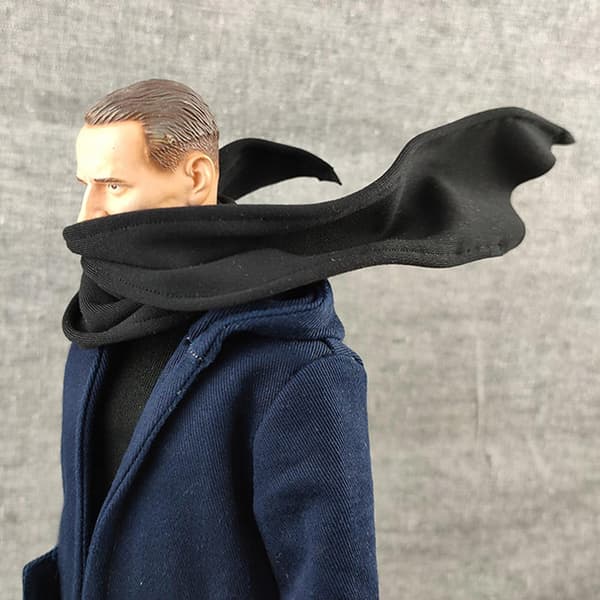 1:6 scale scarf model – Decorative miniature lightweight accessory – Cosplay – Black