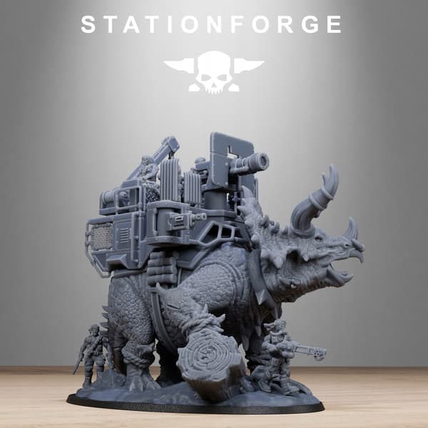 GrimGuard Jungle Fighters Triceratank with Crew