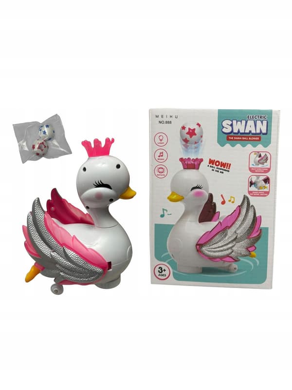 Interactive electric toy – a swan with a floating ball and lights