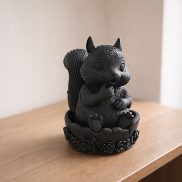 DECORATIVE SQUIRREL FIGURINE WITH A NUT ON A STAND – MANY COLOURS AVAILABLE