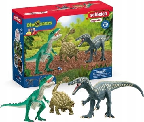 SCHLEICH 72203 ‘Dino Trio Attack’ Toy Set: Three Dinosaurs