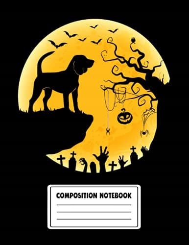 Halloween Composition Notebook: Beagle Dog and Moon – Halloween Gift Ideas