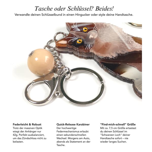 3D box – keyring featuring a dog and a cat
