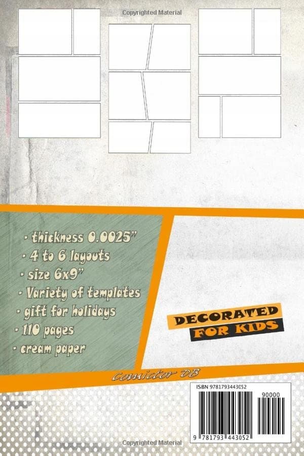Blank comic book journal – Thickness 0.0025” – Assorted – Comictor DB