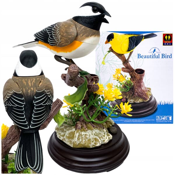 Interactive singing bird with sound, moving, decorative, chirping