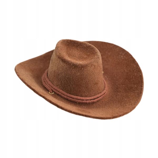 1:6 Cowboy Hat – Mini Western Hat – Props – Pretend Play – Mini Hat – Brown Model