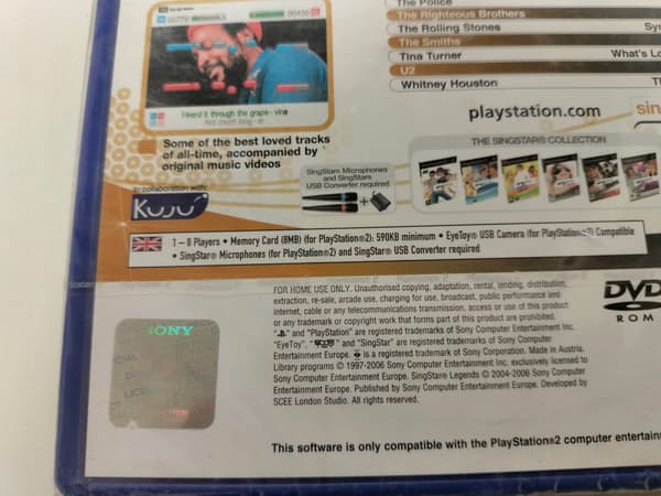 SINGSTAR LEGENDS PS2 PAL ENG WRAP-AROUND COVER