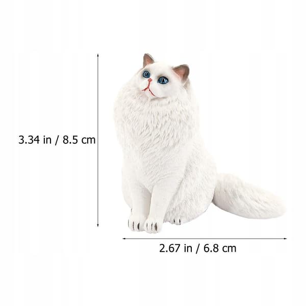 WHITE PLASTIC CAT DESK ORNAMENT