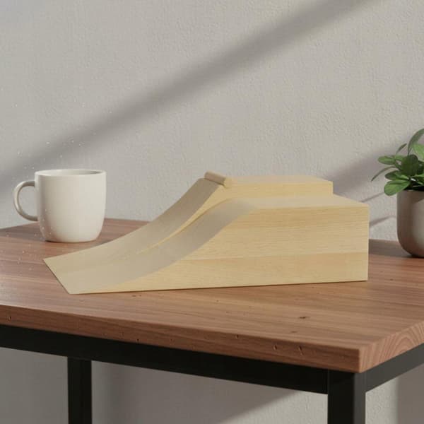 A solid wood toe-skating ramp for practising Ollies, with an elegant design – Spot B
