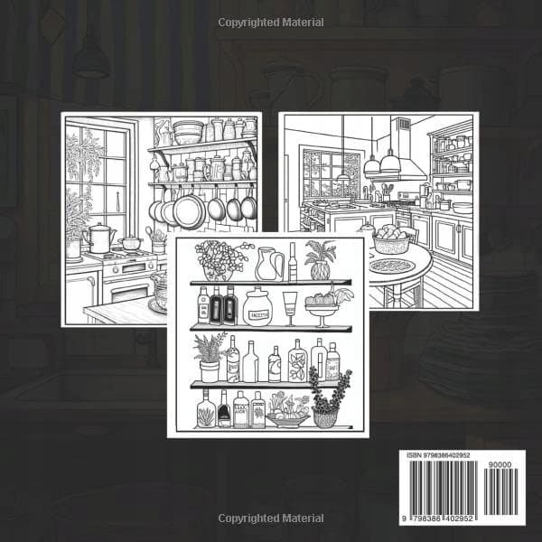 Happy Kitchen Corner Colouring Book: Relax and discover your creative side