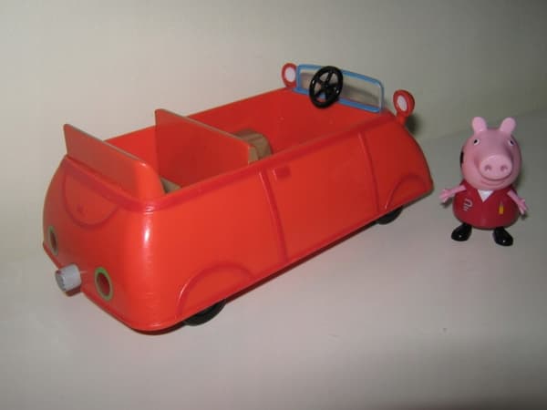 Peppa’s little red convertible with a Peppa figurine