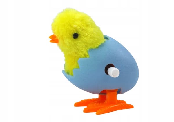 A CHARMING PLUSH WIND-UP JUMPING CHICK IN A YELLOW EGGSHELL – 1 PIECE