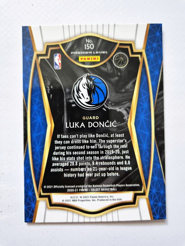 LUKA DONCIC AUTOGRAPH 2020–21 Panini Select card #150 CERTIFICATE