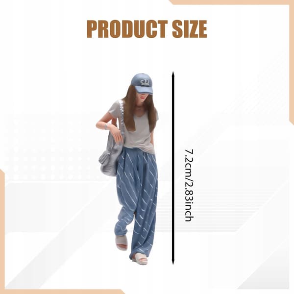 1:24 Long-haired girl Model Tiny People Model Diorama 3D scenery Figure