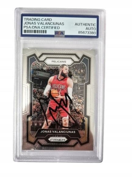 JONAS VALANCIUNAS AUTOGRAPH 2023–24 Panini Prizm Silver Pelicans PSA