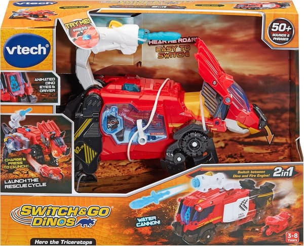 VTECH Switch & Go Dinos Hero Triceratops Interactive Figure