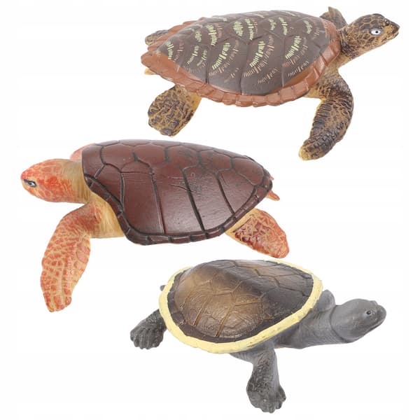 3 COLOURFUL TURTLE FIGURINES – DECORATION AND TOY