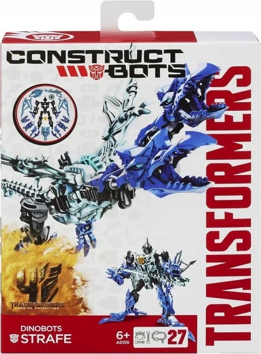 Hasbro Transformers 4 Construct Bots Dinobot Strafe 2-in-1 Two-Headed Dragon Robot