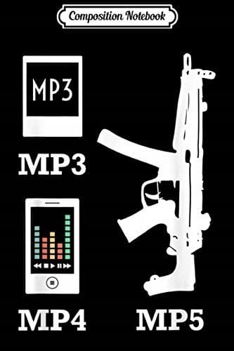 Composition Notebook: MP3, MP4, MP5, Vintage, 2nd Amendment, American Music, Jo