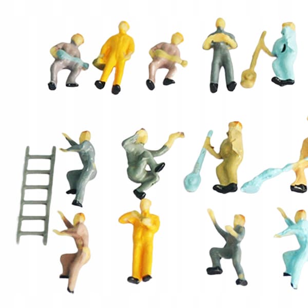25x HO Scale 1/87 Mini Railroad Worker Figure Road