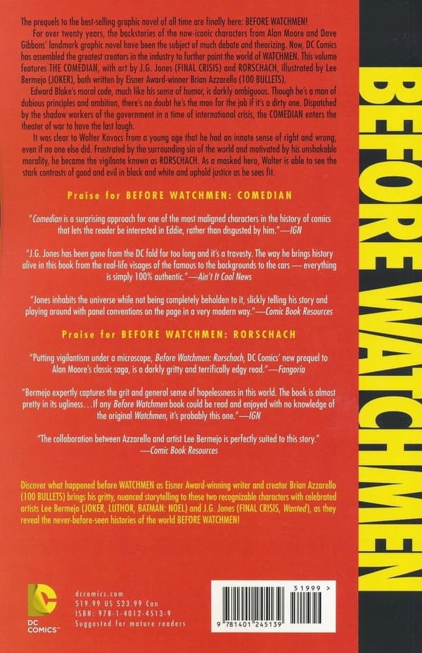 Before Watchmen: The Comedian/Rorschach by Azzarello