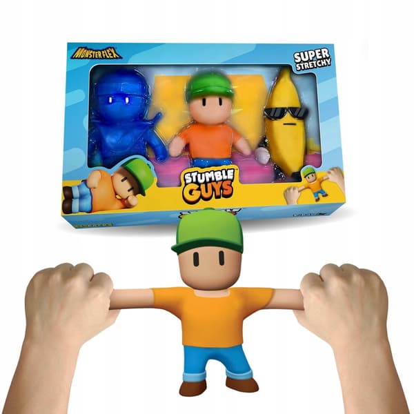 STUMBLE GUYS 3-pack Mr Stumble, Dynamitron, Banana Guy Stretchable Figures