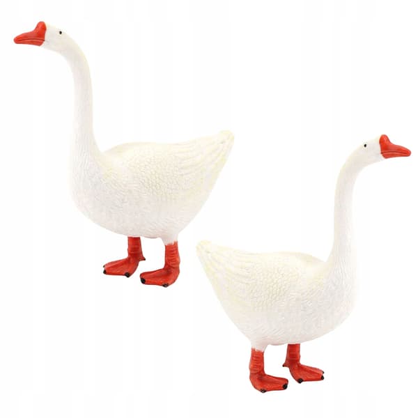 2 COLLECTOR’S ITEMS: MINI PLASTIC DECORATIVE GEESE