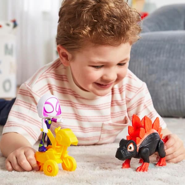 SPIDEY SET: DINO SPIN dinosaur figure + GHOST SPIDER by Hasbro G0125