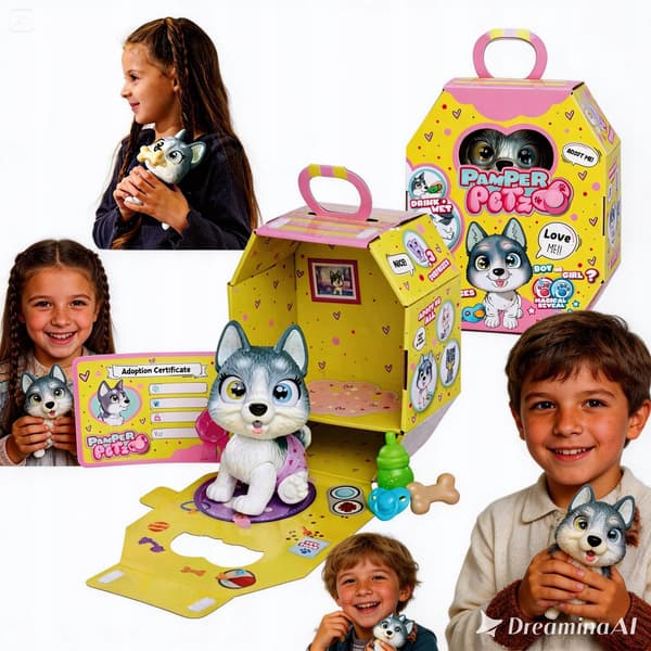 SIMBA PAMPER PETZ HUSKY INTERACTIVE TOY – DOG THAT DRINKS AND URINATES