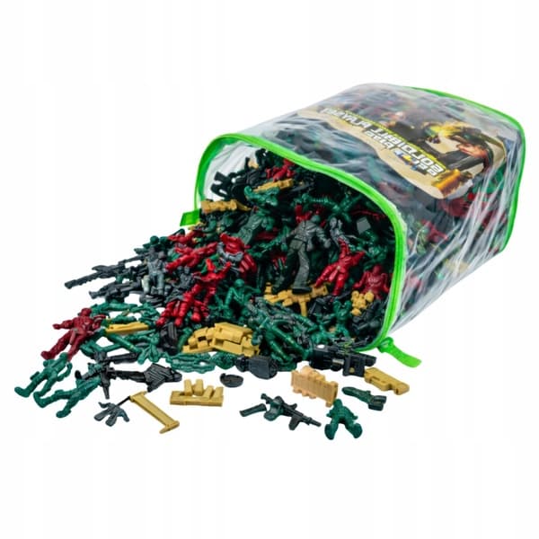 LARGE SET: MILITARY BASE AND SOLDIER FIGURINES