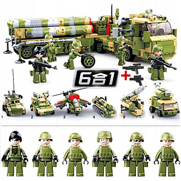 S-400 System 6-in-1 ROCKET TRUCK Building Set: Box + 6 Figures + LEGO WEAPONS