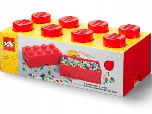 LEGO BRICK STORAGE CONTAINER, 8-BOX SET, LARGE BRICK, 50 CM, RED SORTING BOX