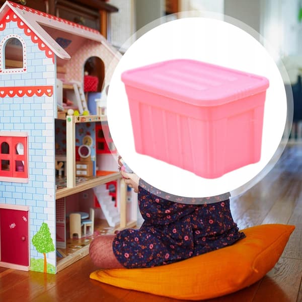 1:12 Doll’s House Storage Box Home Kitchen and Dining Room Props – Pink