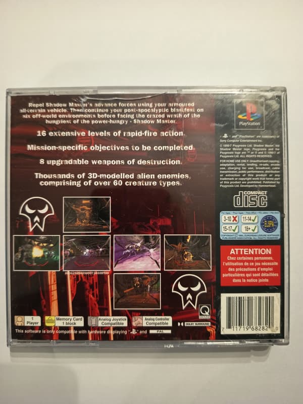 PSX PS1 SHADOW MASTER PlayStation (PSX) English version, no manual