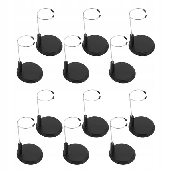 12-PIECE BLACK DISPLAY STAND FOR FIGURINES