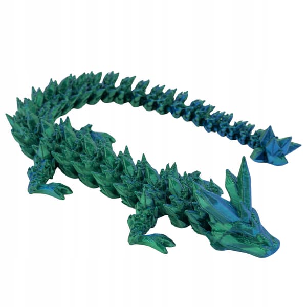 12.5 cm dragon’s egg with a 29 cm dragon – emerald/blue