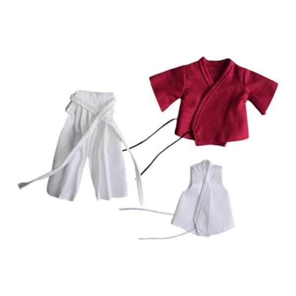 1:12 Action figure Doll’s clothes Samurai uniform, fabric, red and white