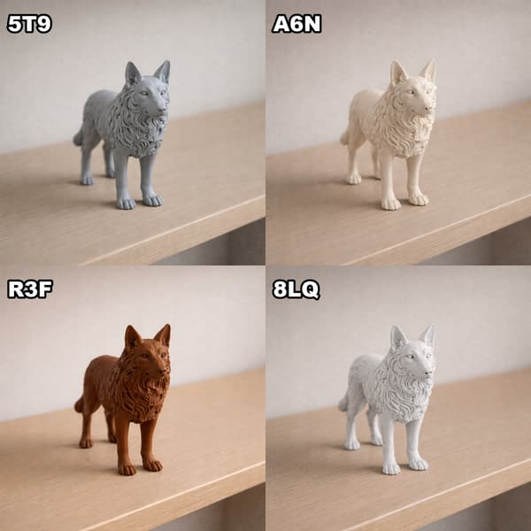 GERMAN SHEPHERD FIGURINE – OPENWORK 3D DECORATION, MANY COLOURS