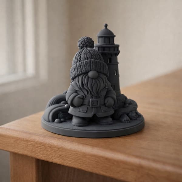 GNOME FIGURINE WITH A LIGHTHOUSE ON A BASE – MANY COLOURS