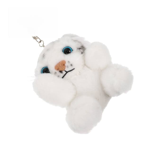 1 WHITE PLUSH TIGER HANGER FOR A HANDBAG OR BACKPACK