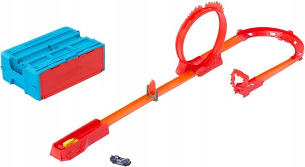 HOT WHEELS STUNT TRACK SET: FIRE LOOP – set with a car