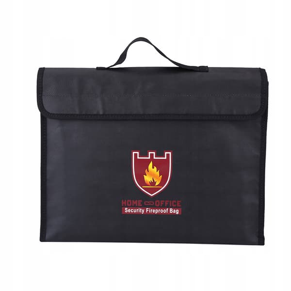 Double-sided fire-resistant document and cash bag for BK LiPo batteries
