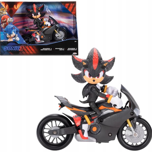 JAKKS PACIFIC Shadow Sonic 3 15cm Figure with Shadow-Mobile – Black Acoustic