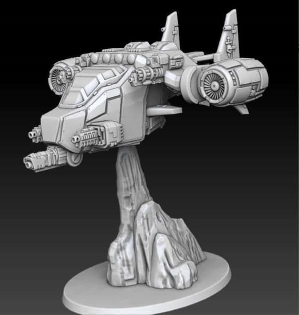 Silver Wardens Accipiter Assault Craft – a replacement model for board games/D&D/GURPS