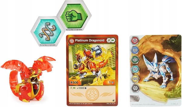 BAKUGAN EVOLUTIONS PLATINUM DRAGONOID FIGURINE