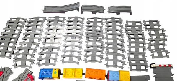 LEGO DUPLO MIXED BRICKS, TRAIN SET AND LARGE TRACK SET