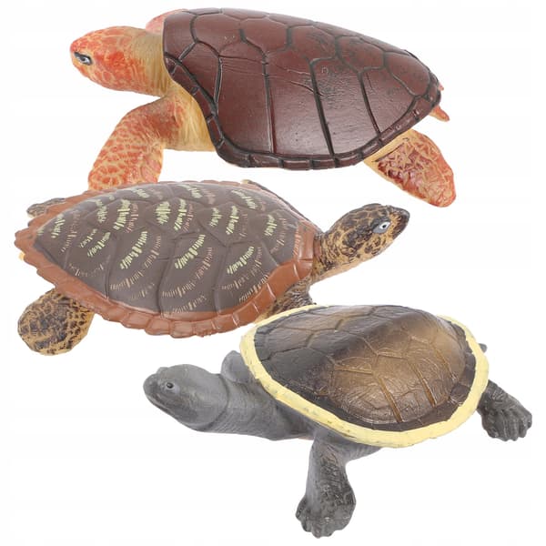 3 COLOURFUL TURTLE FIGURINES – DECORATION AND TOY