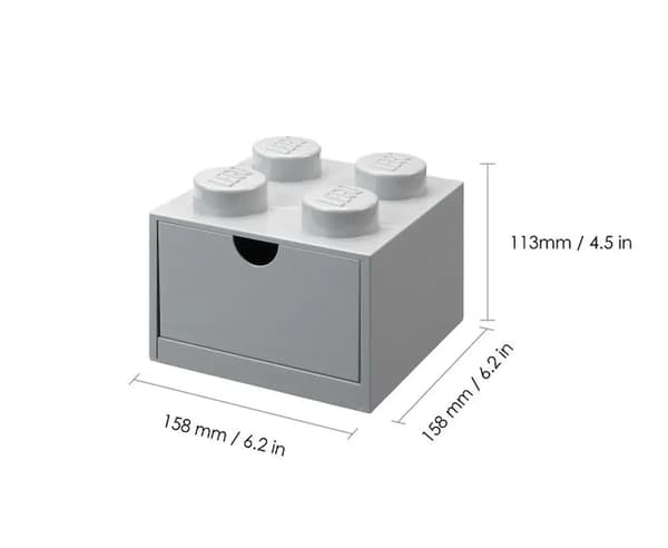 LEGO 4-Drawer Grey Brick Storage Box for Desk NHG